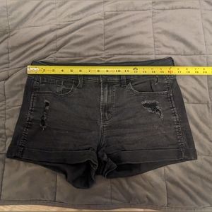 Black jean shorts